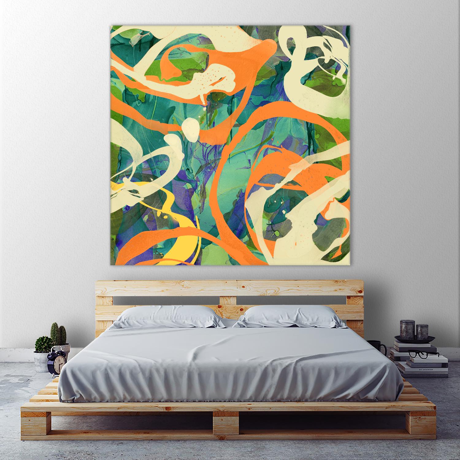 Swirls in Motion by THE Studio on GIANT ART - green abstract