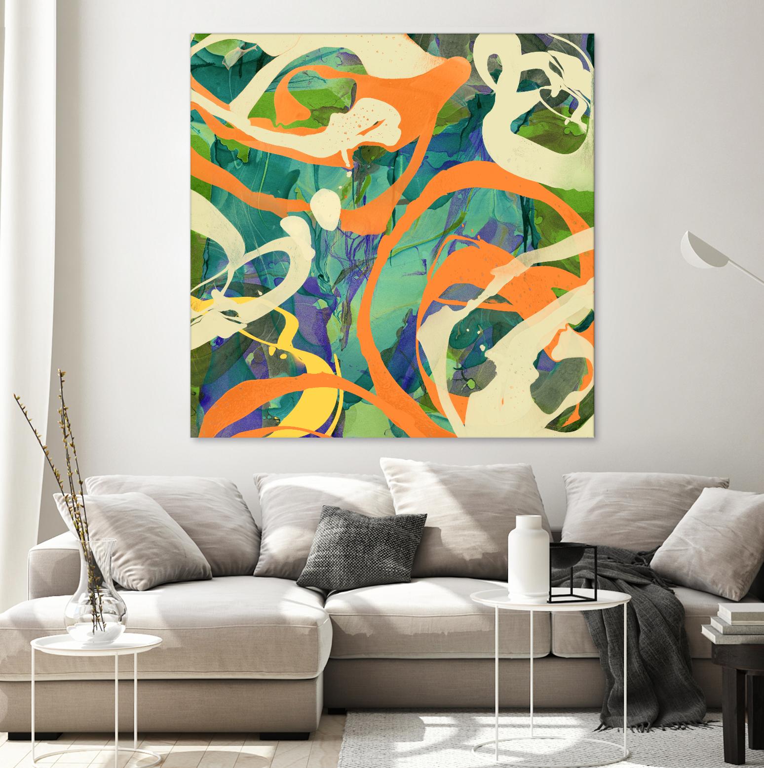 Swirls in Motion by THE Studio on GIANT ART - green abstract