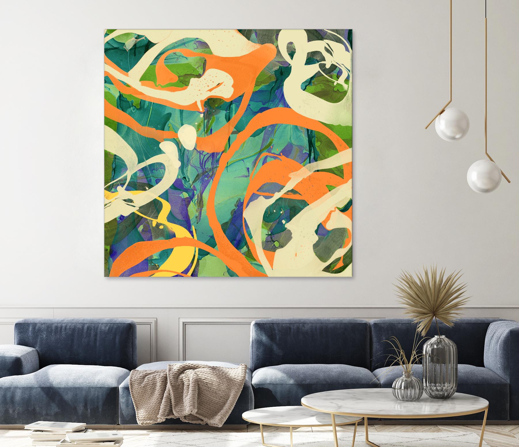 Swirls in Motion by THE Studio on GIANT ART - green abstract