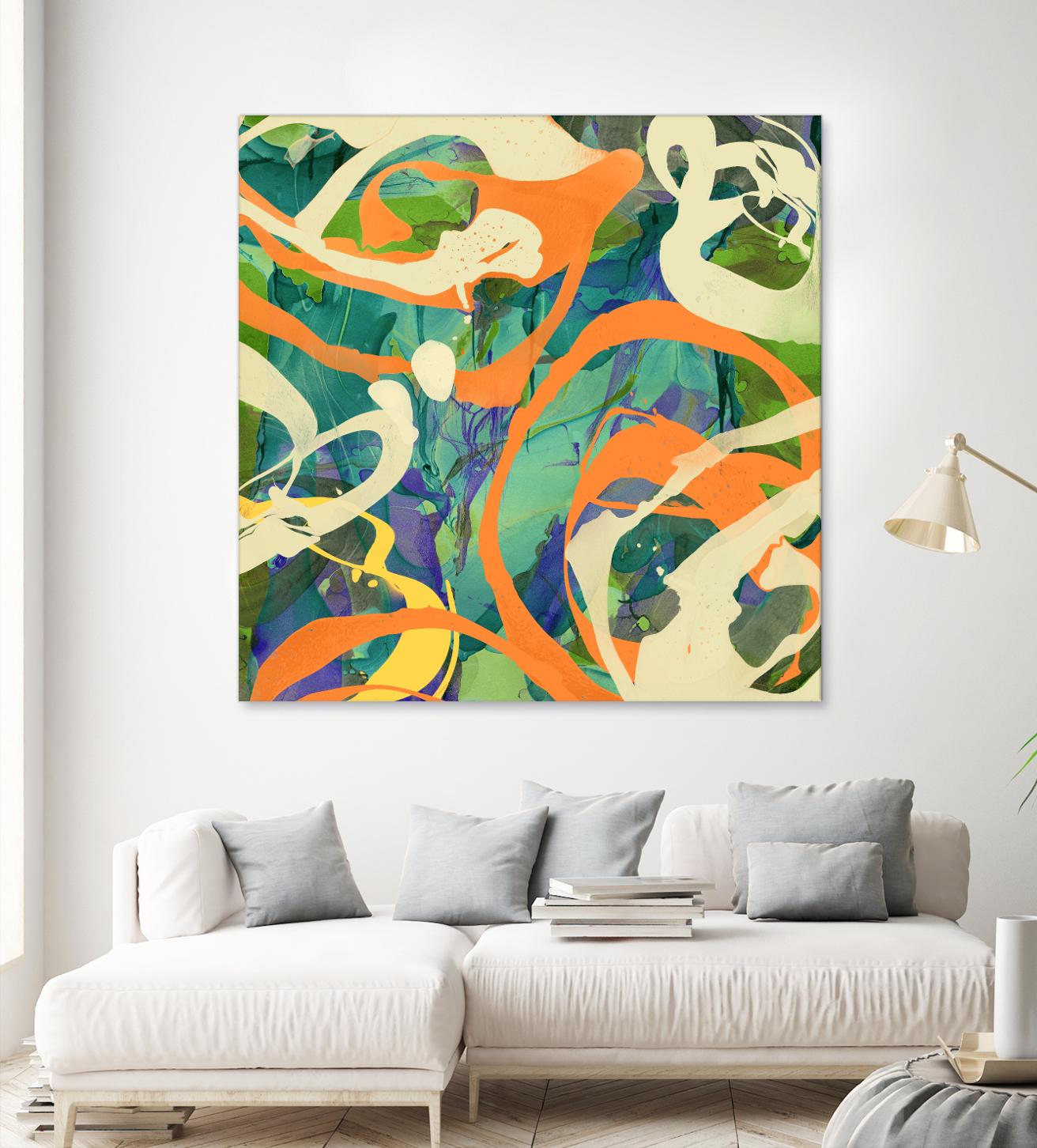 Swirls in Motion by THE Studio on GIANT ART - green abstract