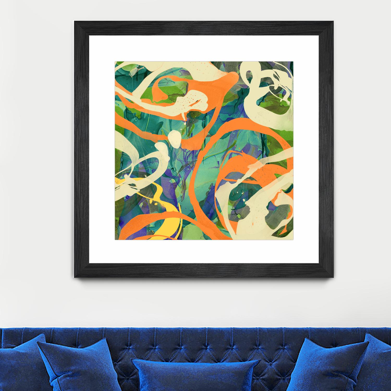 Swirls in Motion by THE Studio on GIANT ART - green abstract