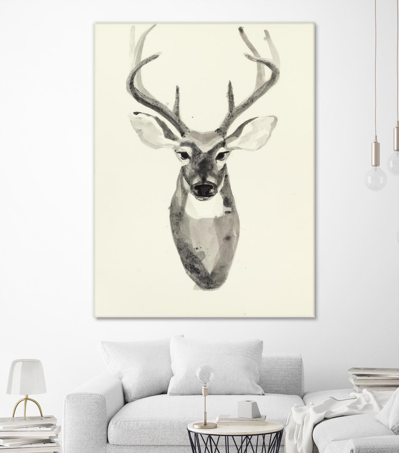Watercolor Deerhead 2 by Gordon, Ben Gordon on GIANT ART - black animals deer
