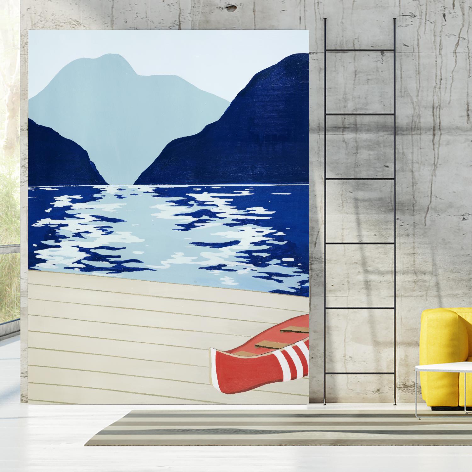 Afternoon Canoe by David Dimond on GIANT ART - beige landscape