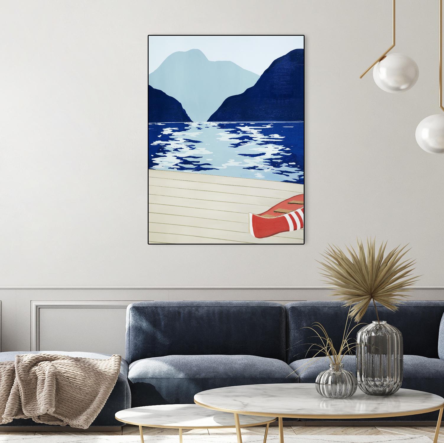 Afternoon Canoe by David Dimond on GIANT ART - beige landscape