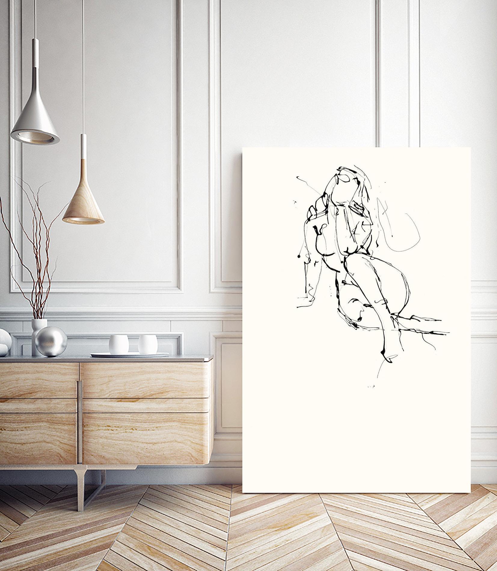 Contour Figure 9 by Stefano Altamura on GIANT ART - white black & white corps nu