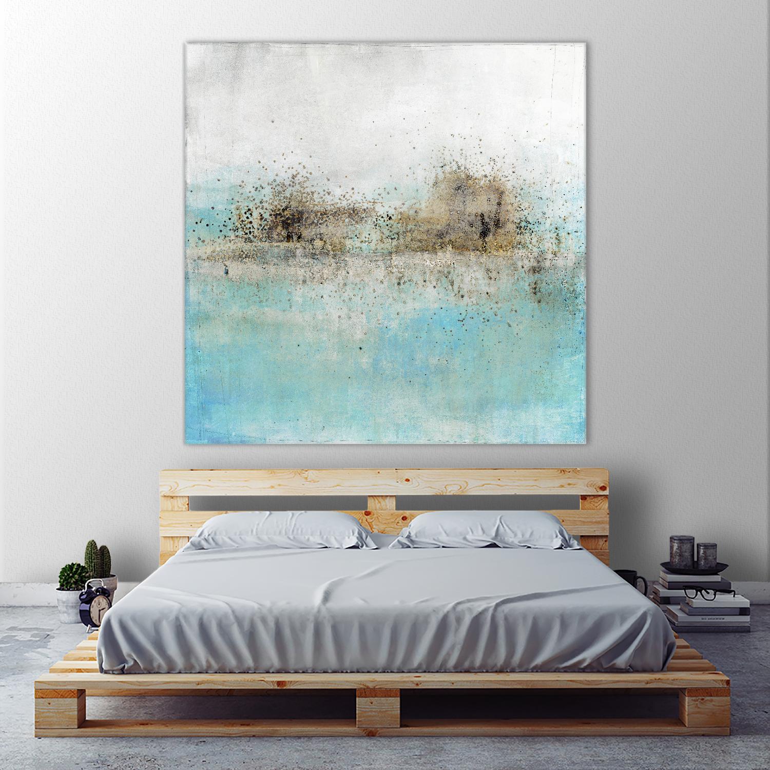 Granulated Aquamarine by Maeve Harris on GIANT ART - grey abstract