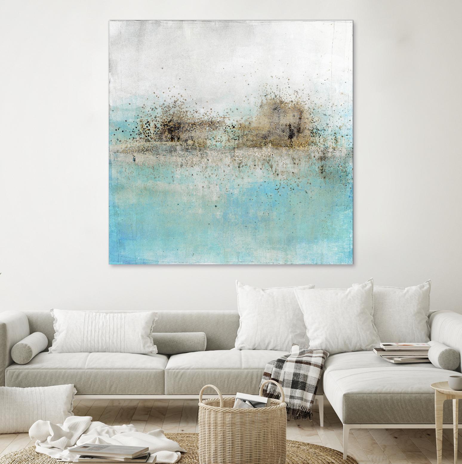 Granulated Aquamarine by Maeve Harris on GIANT ART - grey abstract