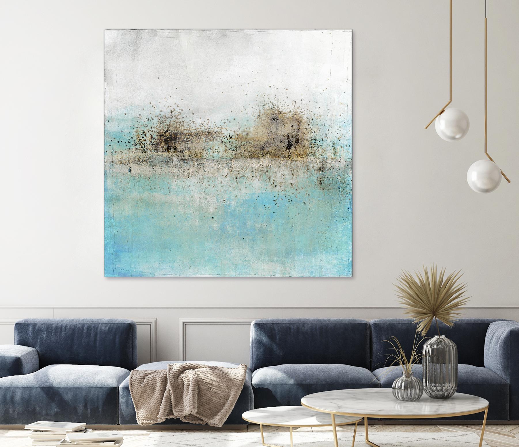 Granulated Aquamarine by Maeve Harris on GIANT ART - grey abstract