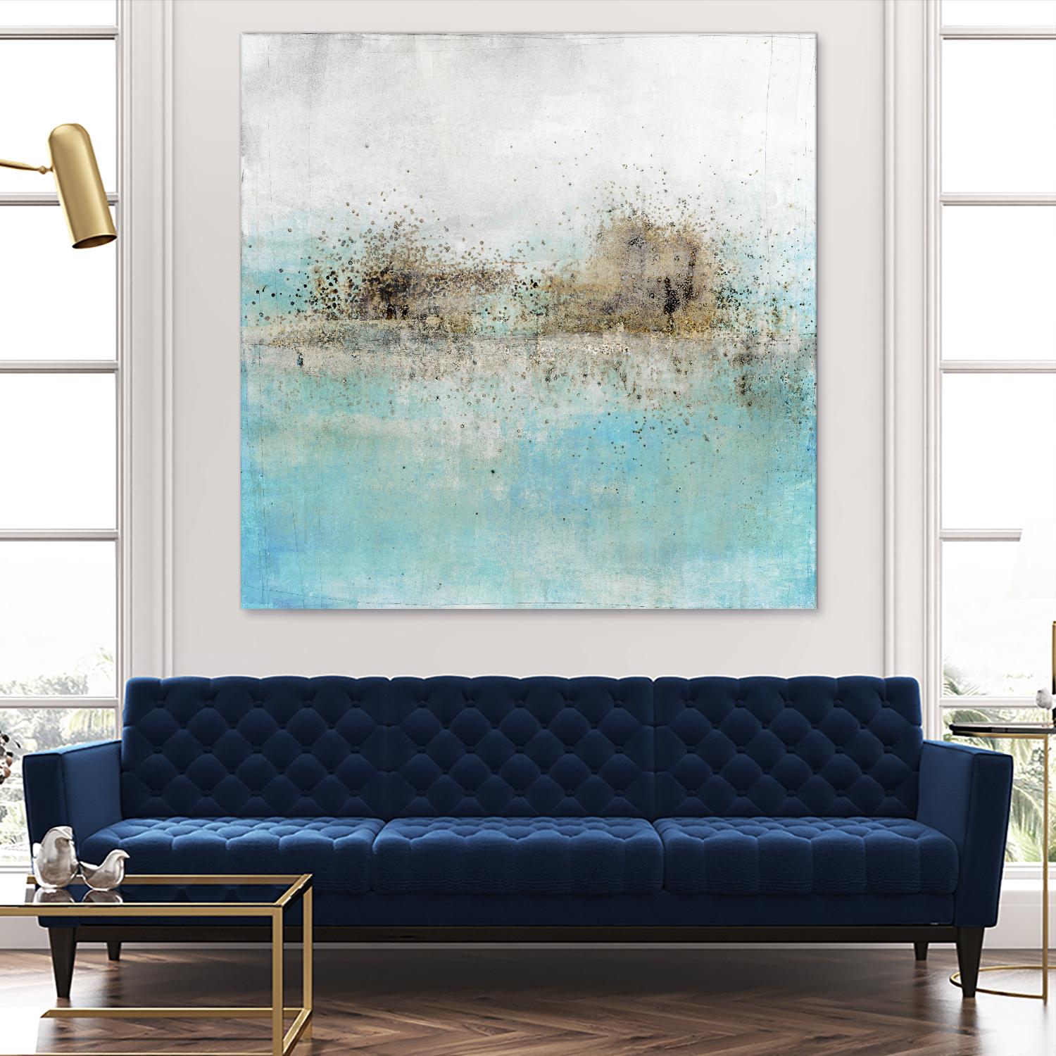 Granulated Aquamarine by Maeve Harris on GIANT ART - grey abstract