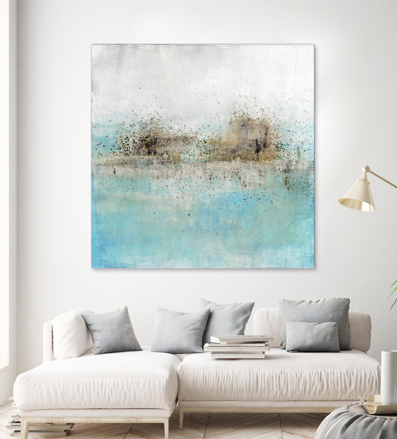 Granulated Aquamarine by Maeve Harris on GIANT ART - grey abstract
