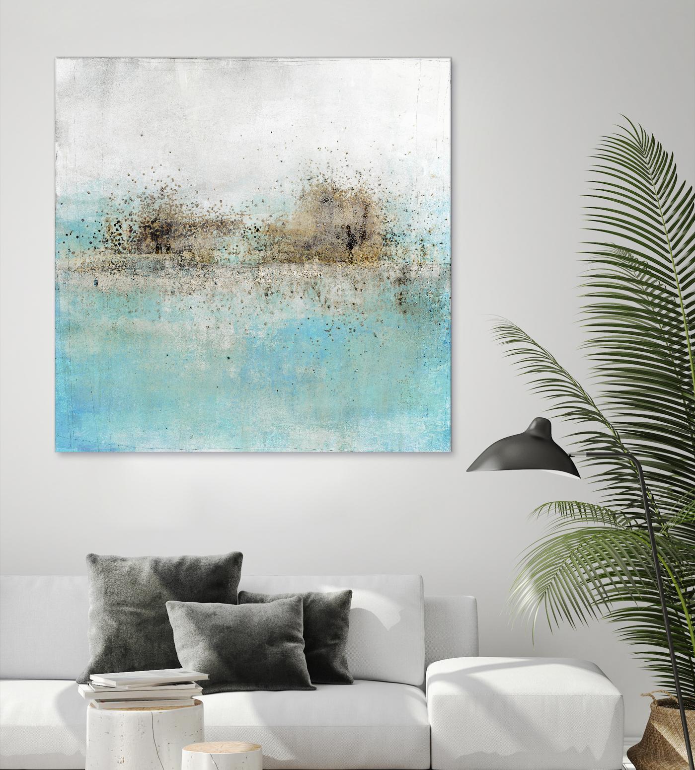 Granulated Aquamarine by Maeve Harris on GIANT ART - grey abstract