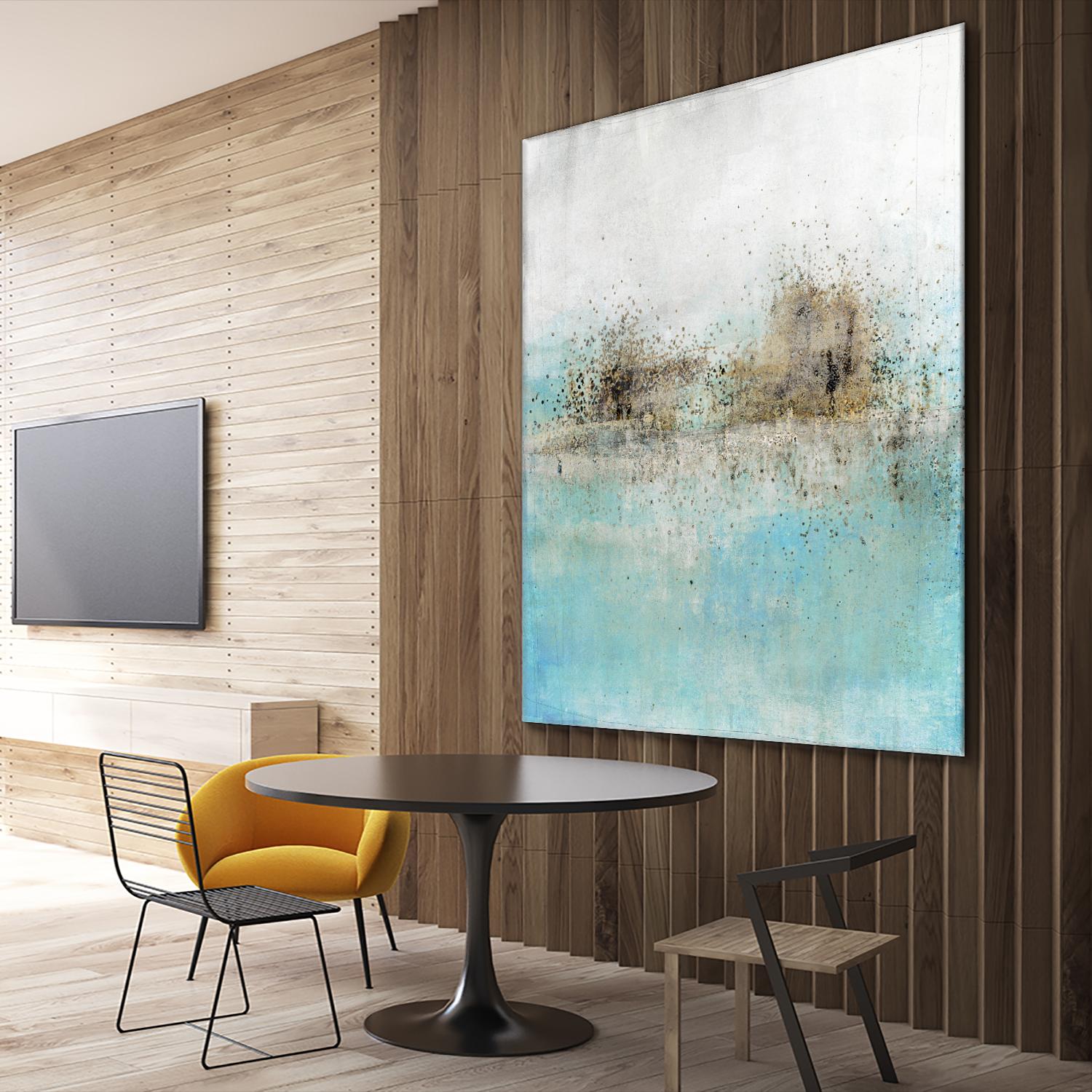 Granulated Aquamarine by Maeve Harris on GIANT ART - grey abstract