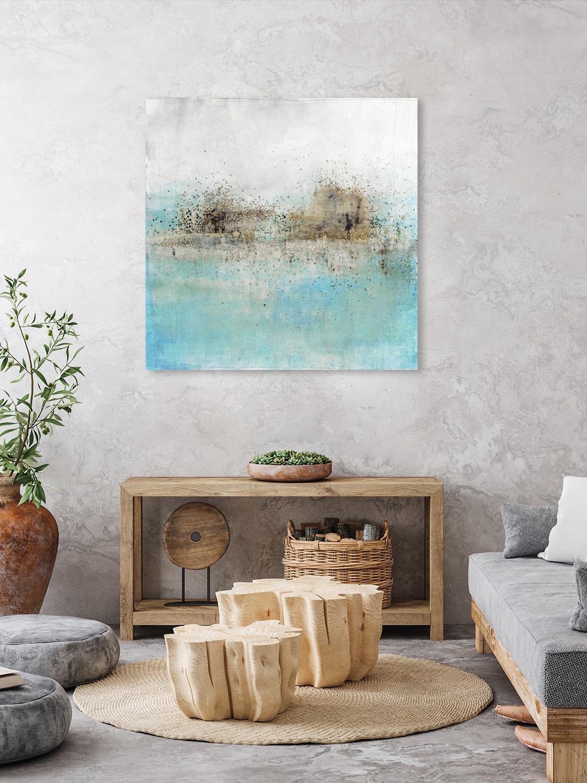 Granulated Aquamarine by Maeve Harris on GIANT ART - grey abstract