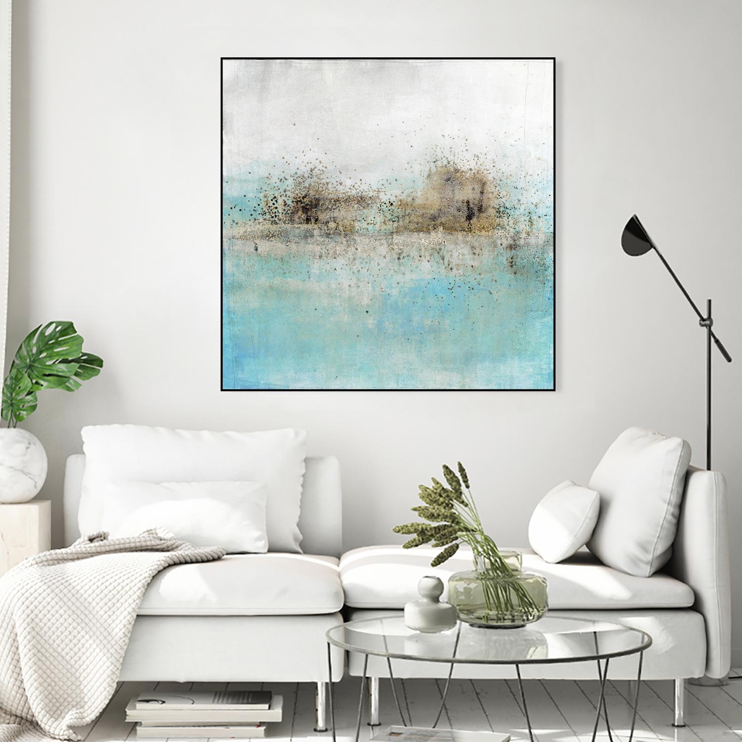 Granulated Aquamarine by Maeve Harris on GIANT ART - grey abstract