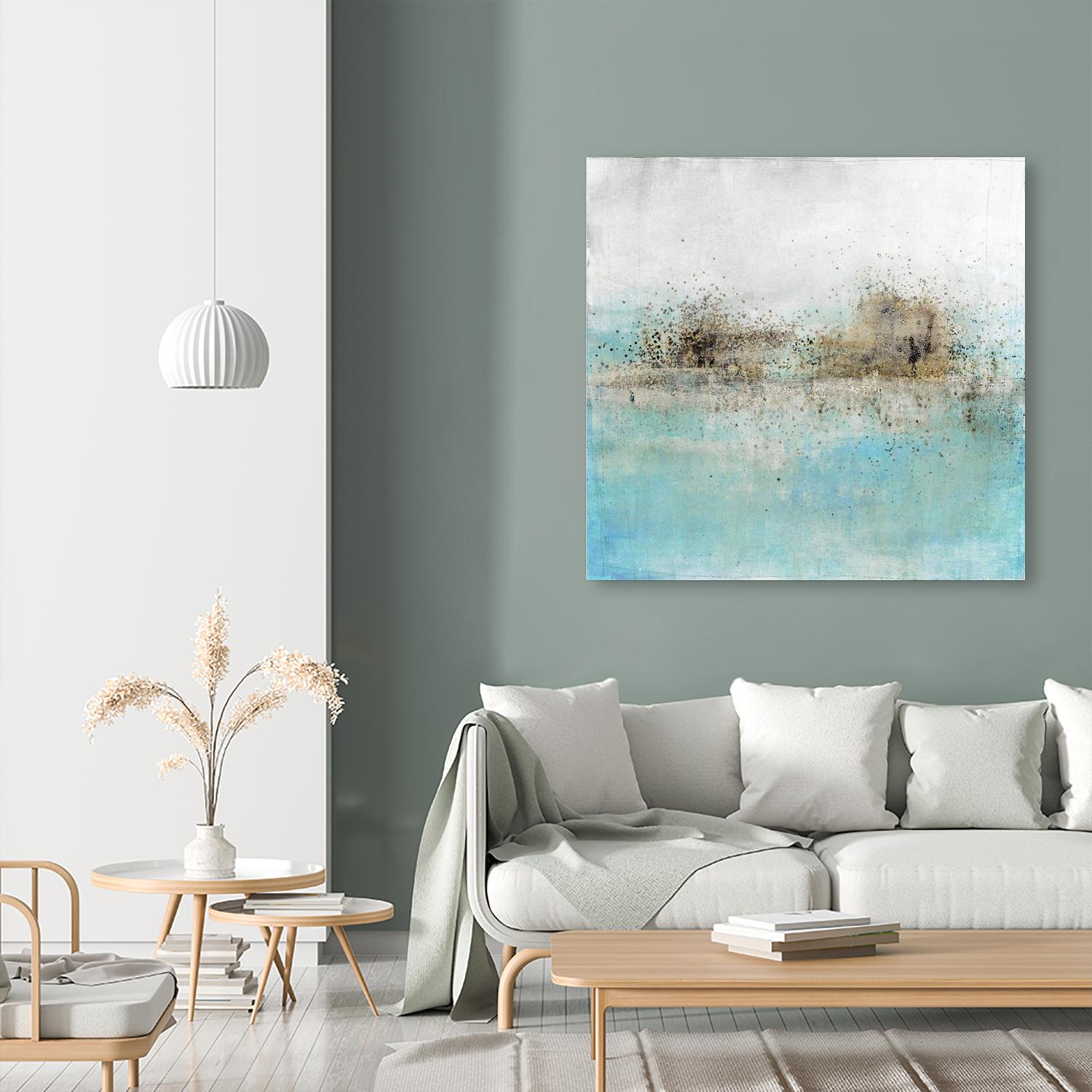 Granulated Aquamarine by Maeve Harris on GIANT ART - grey abstract