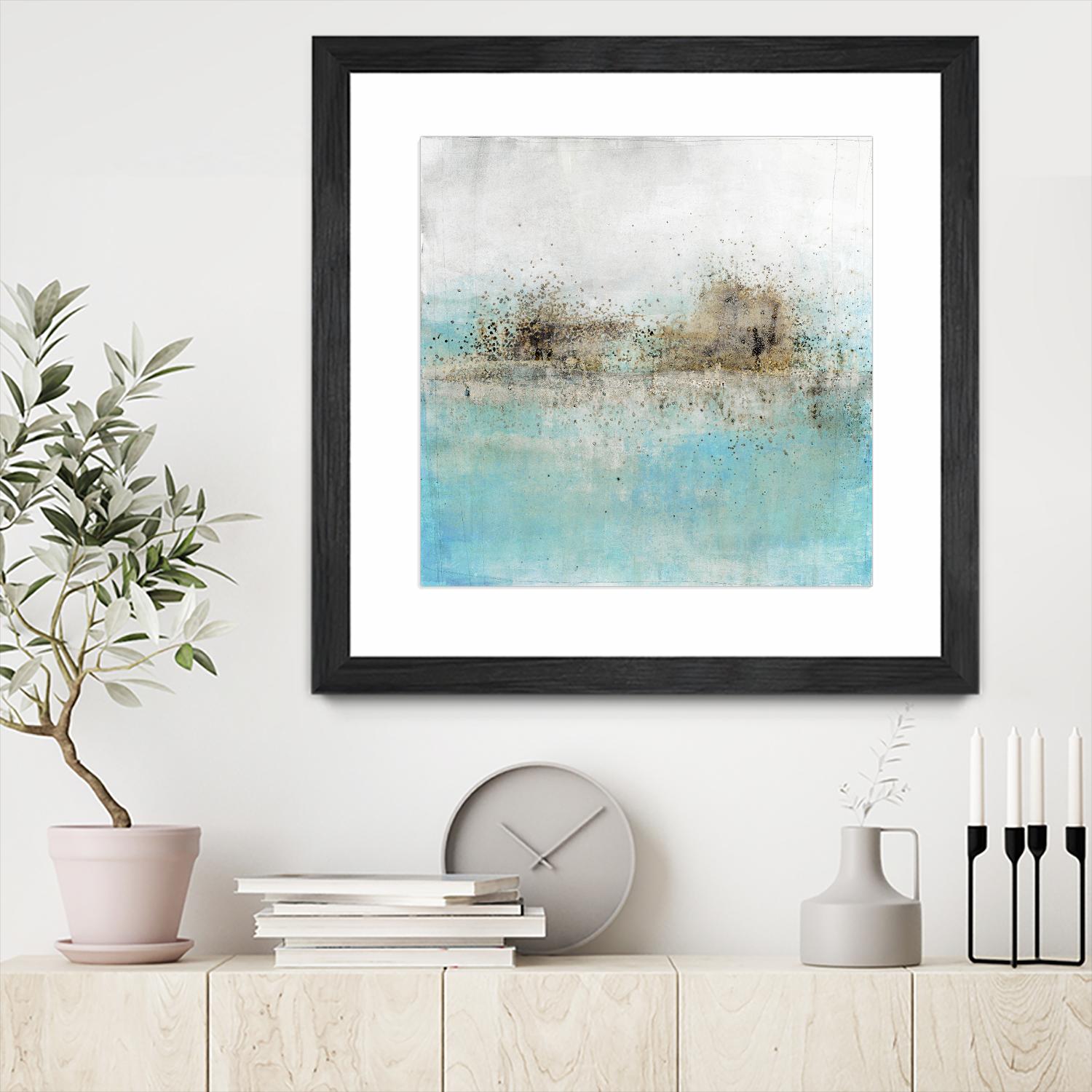 Granulated Aquamarine by Maeve Harris on GIANT ART - grey abstract
