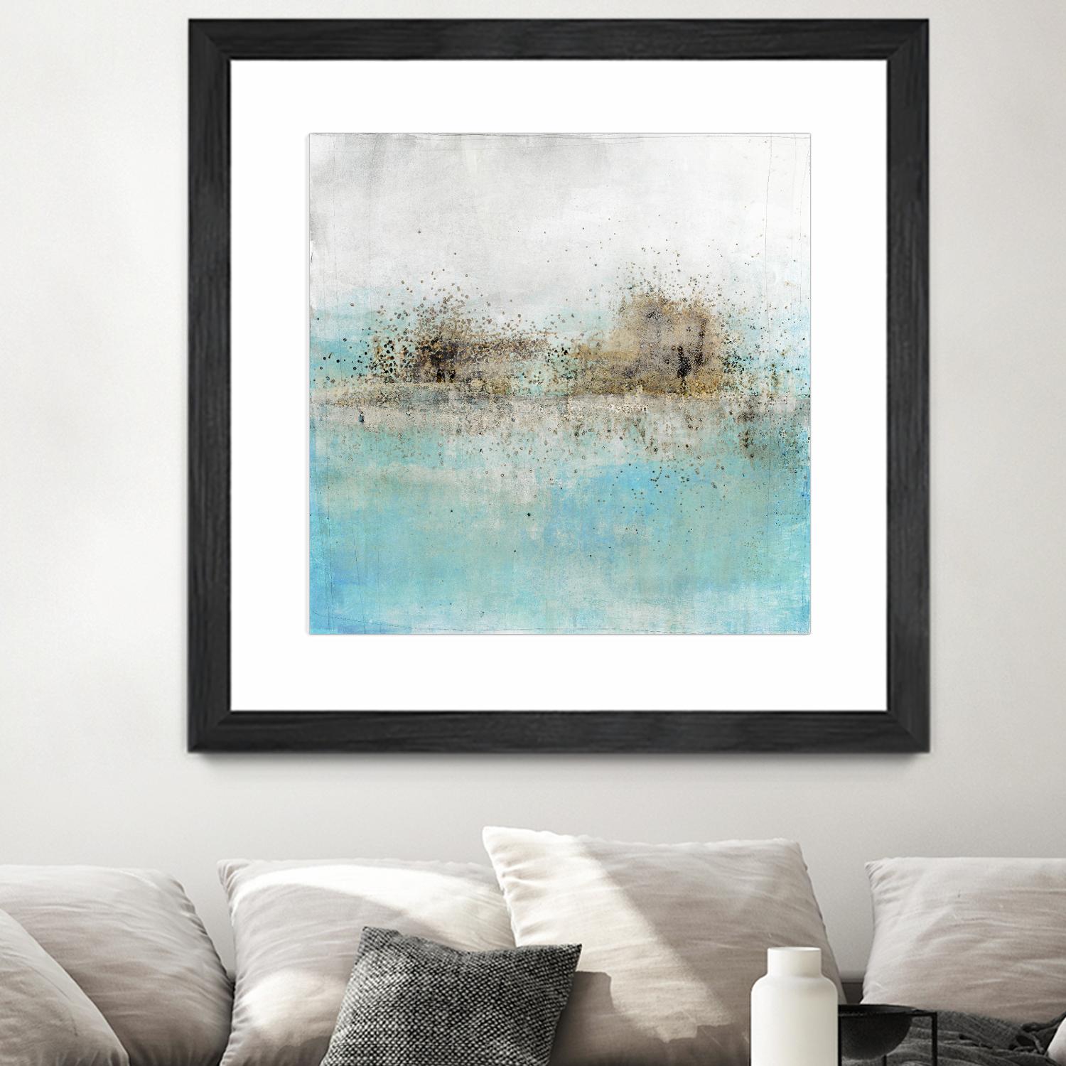 Granulated Aquamarine by Maeve Harris on GIANT ART - grey abstract