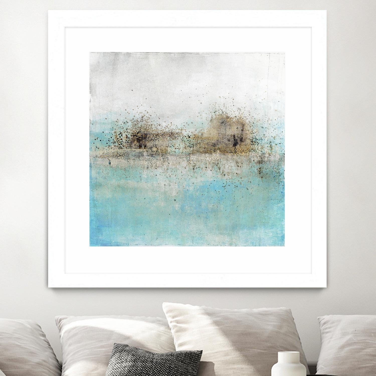 Granulated Aquamarine by Maeve Harris on GIANT ART - grey abstract