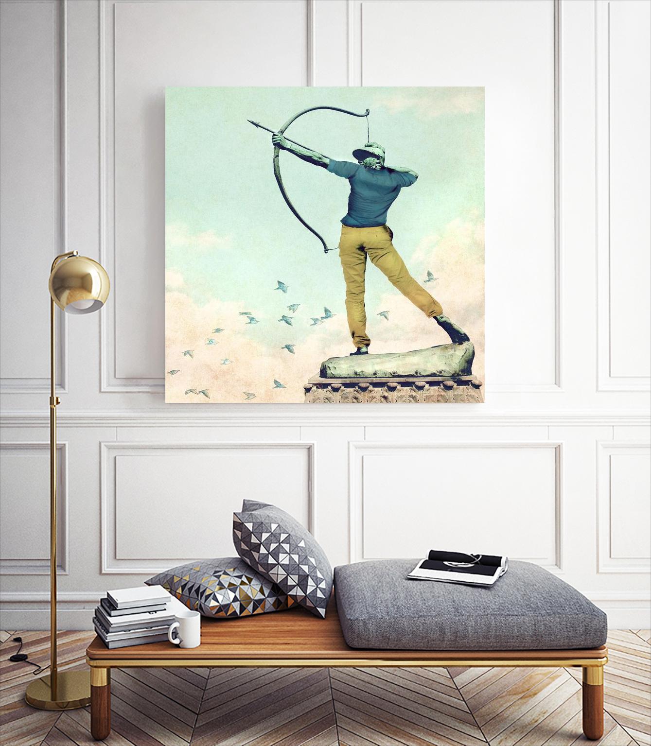 Hipster Archer by THE Studio on GIANT ART - beige figurative