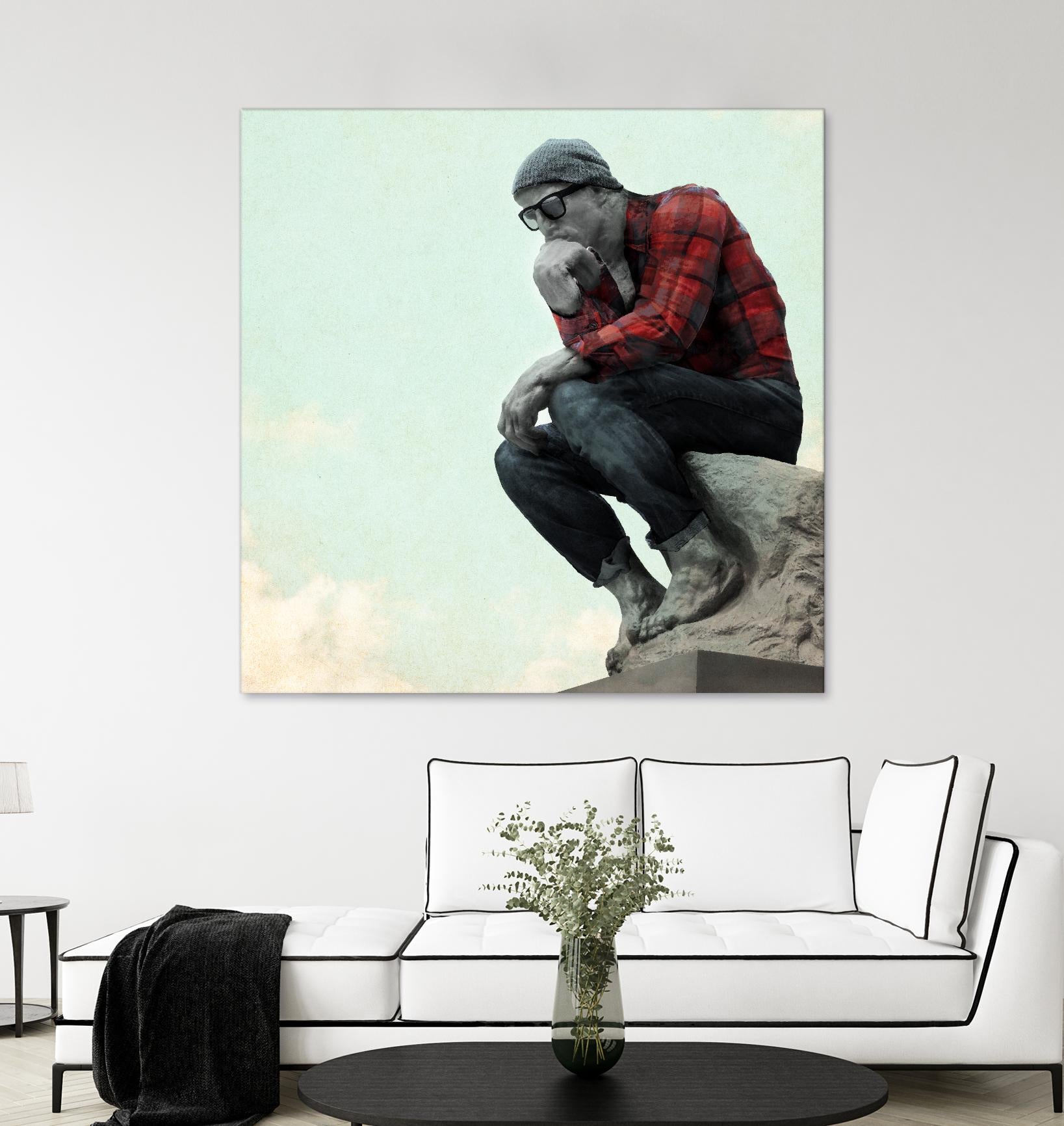 Hipster Thinker by THE Studio on GIANT ART - green contemporary
