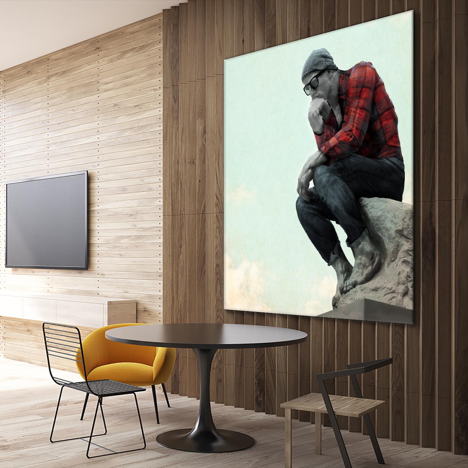 Hipster Thinker by THE Studio on GIANT ART - green contemporary