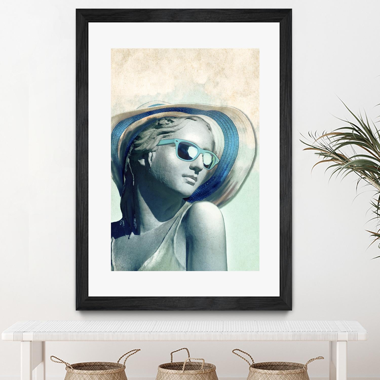 Hipster Statue with Sunhat by THE Studio on GIANT ART - beige figurative