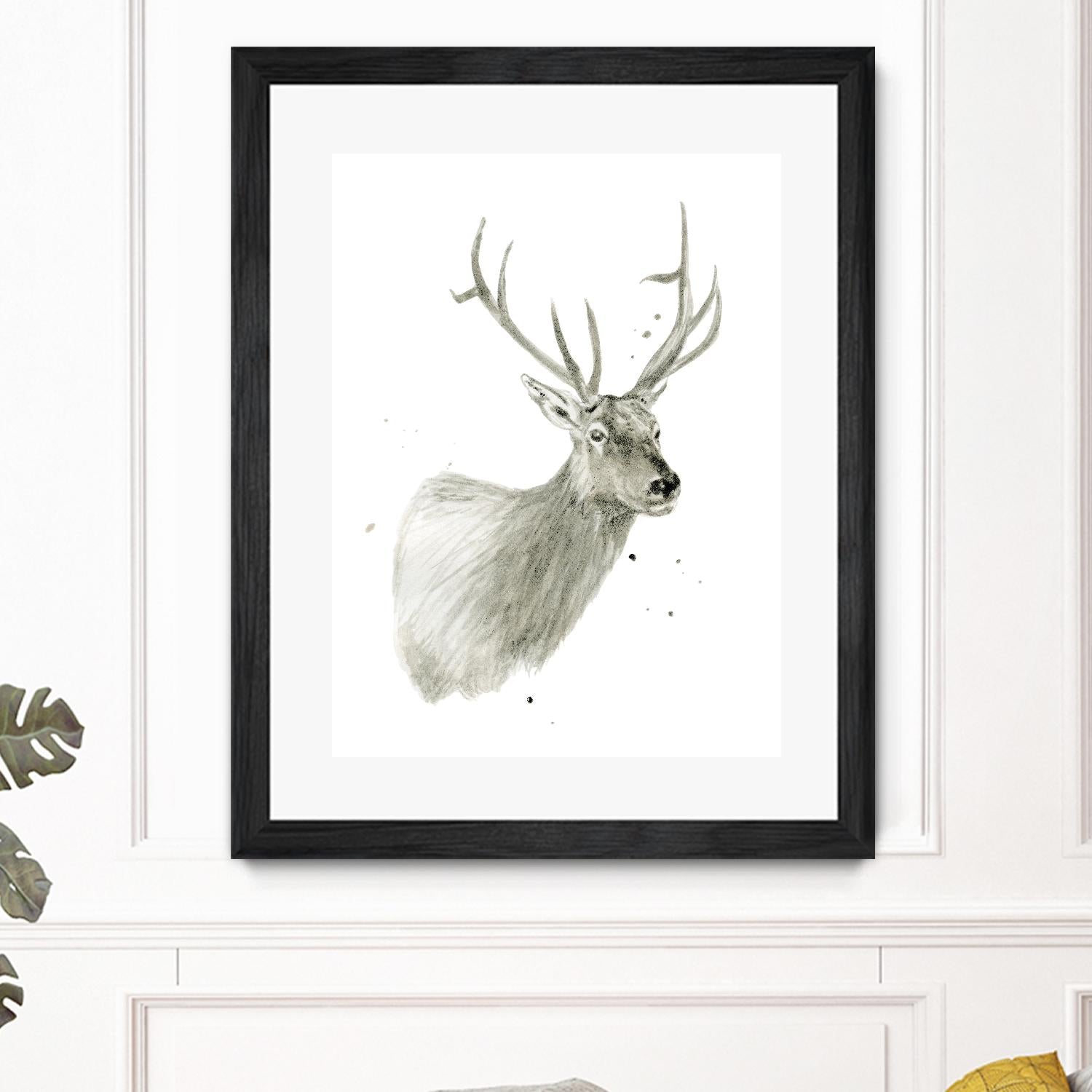 Buck Bust by Brenna Harvey on GIANT ART - white vintage deer