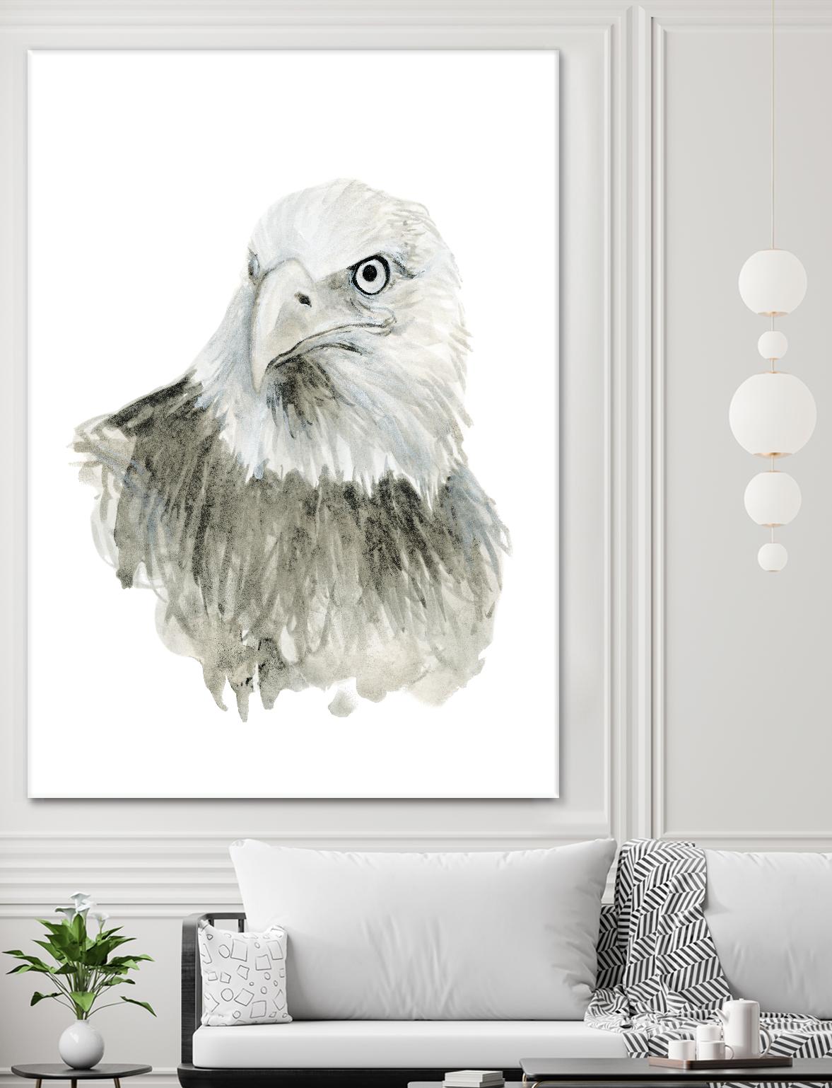 Eagle Bust by Brenna Harvey on GIANT ART - blue vintage