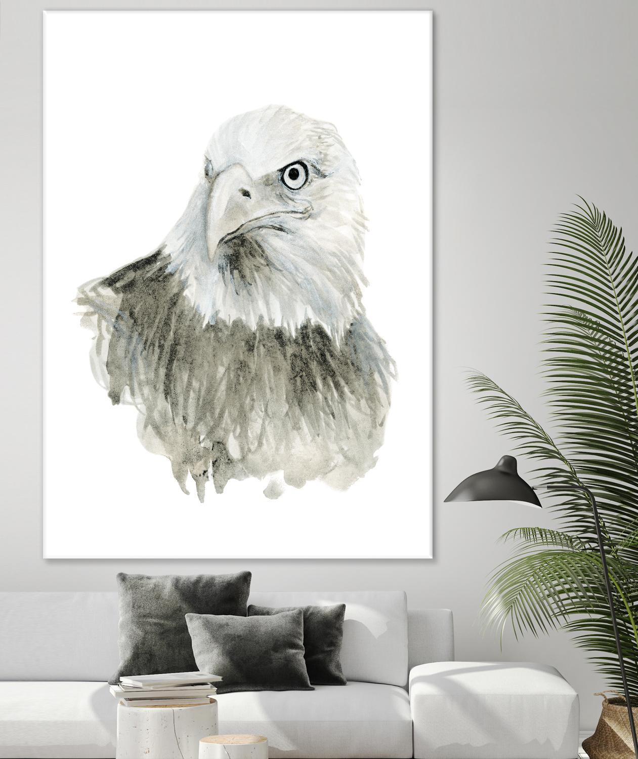 Eagle Bust by Brenna Harvey on GIANT ART - blue vintage