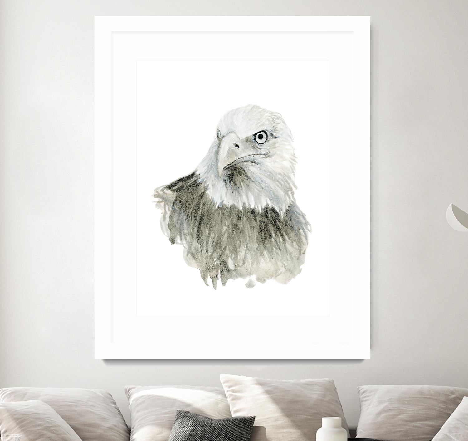 Eagle Bust by Brenna Harvey on GIANT ART - white vintage aigle