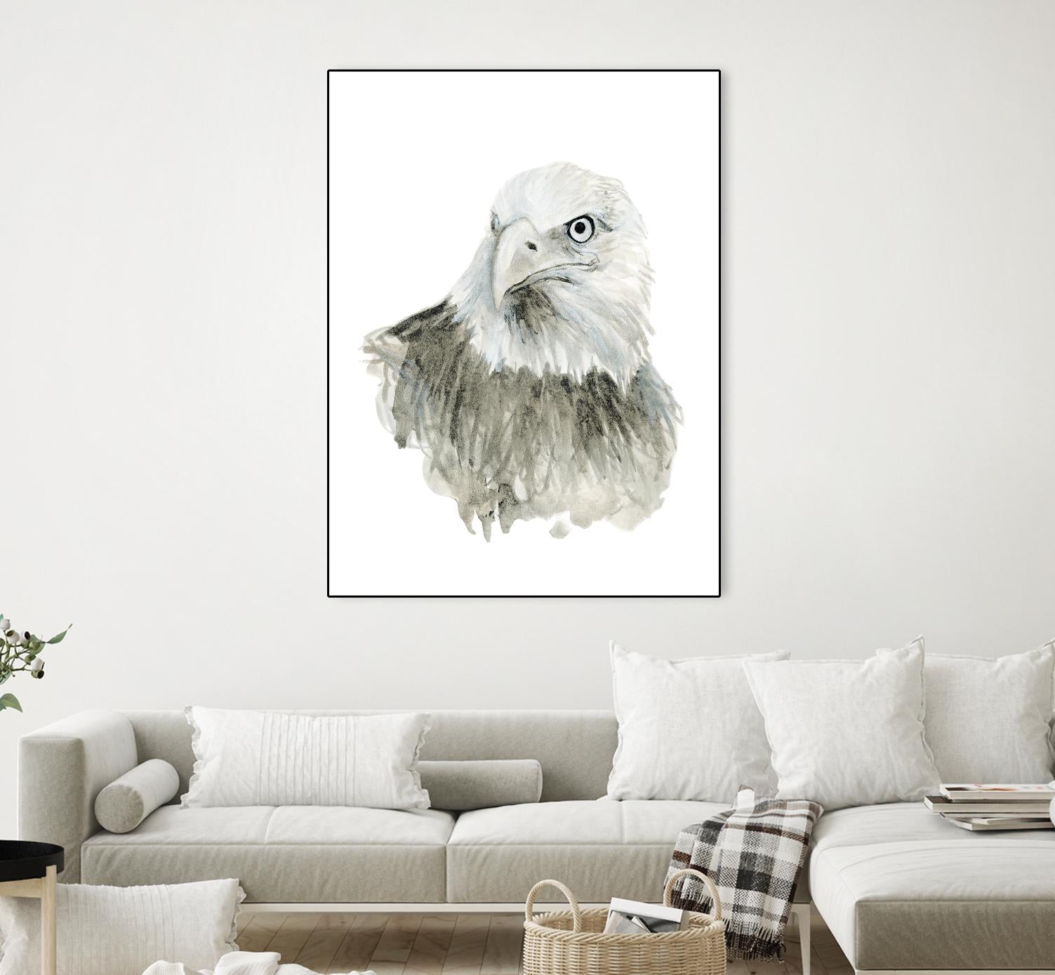 Eagle Bust by Brenna Harvey on GIANT ART - blue vintage