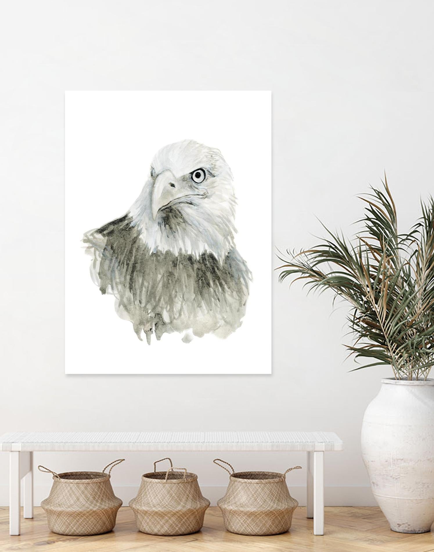 Eagle Bust by Brenna Harvey on GIANT ART - white vintage aigle