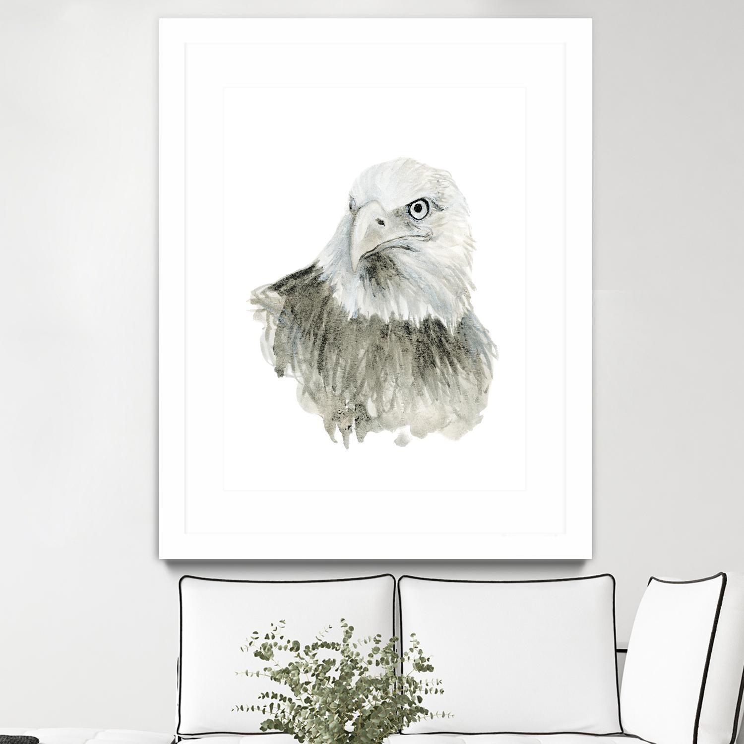 Eagle Bust by Brenna Harvey on GIANT ART - white vintage aigle