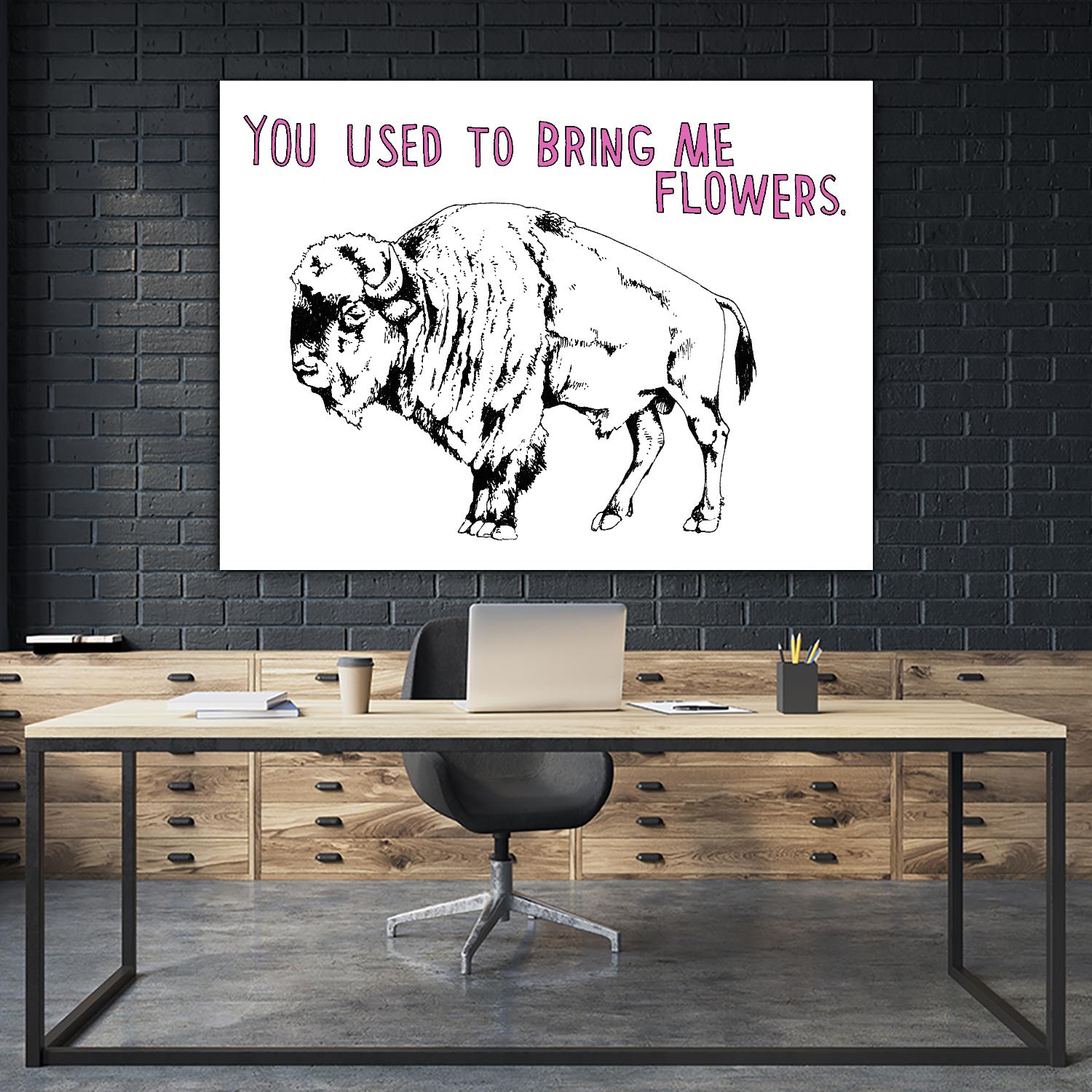 Bison by Natasha Marie on GIANT ART - pink contemporary