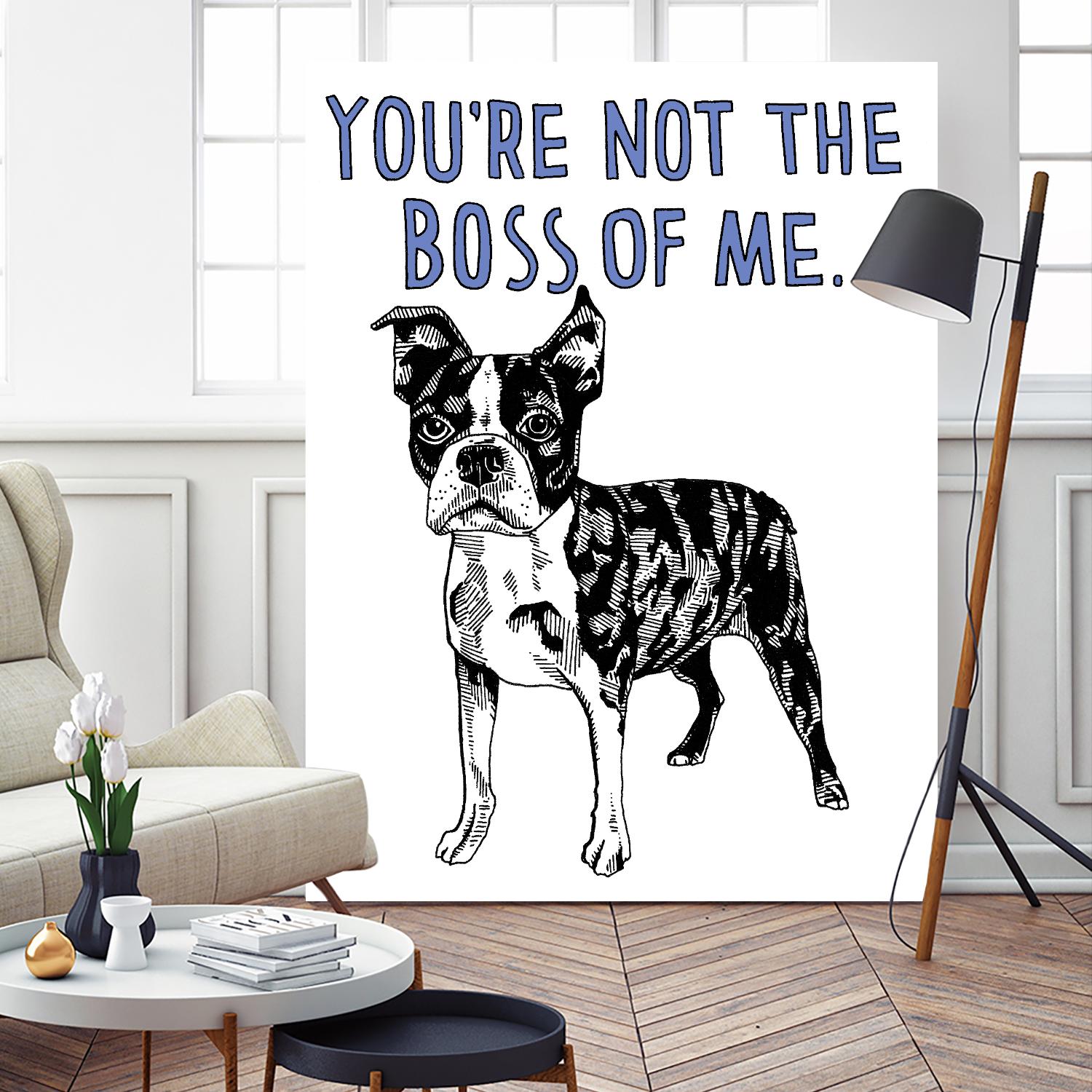 Boston Terrier by Natasha Marie on GIANT ART - blue contemporary
