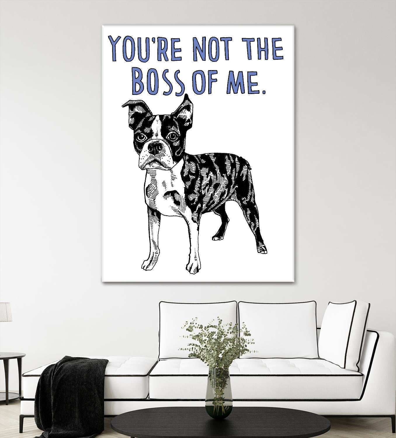 Boston Terrier by Natasha Marie on GIANT ART - blue contemporary