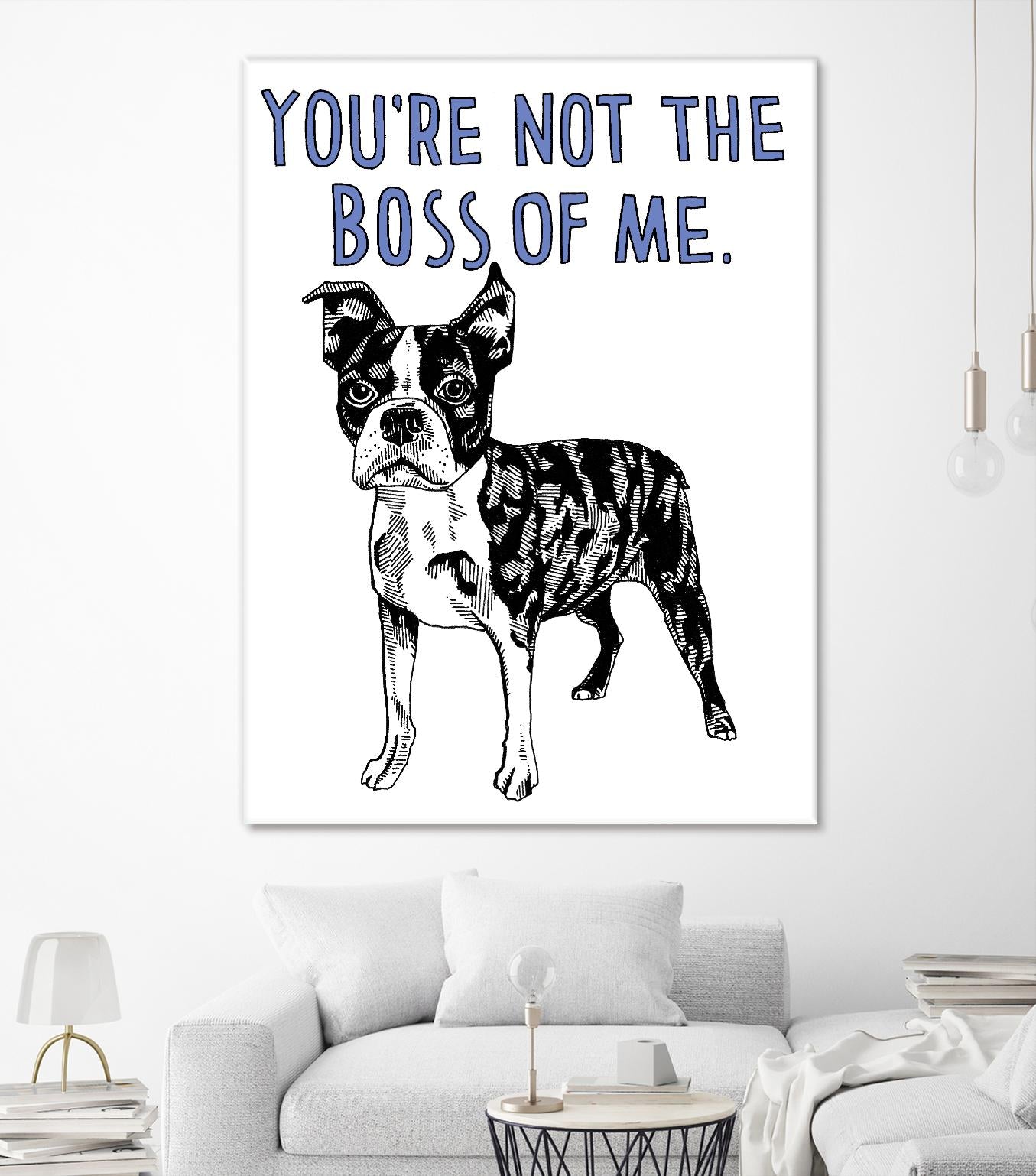 Boston Terrier by Natasha Marie on GIANT ART - blue contemporary