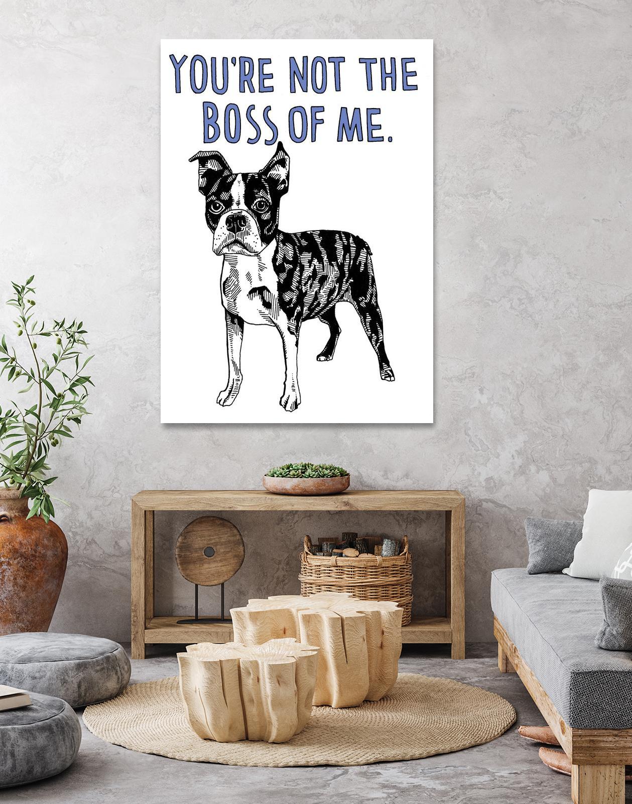 Boston Terrier by Natasha Marie on GIANT ART - blue black & white dog