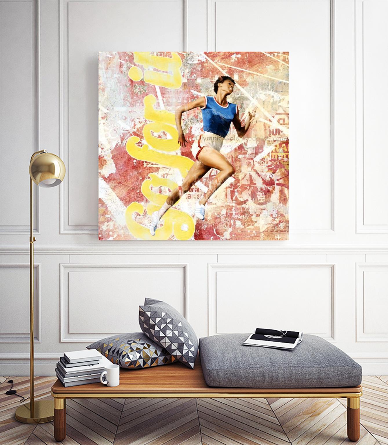 Go For It by THE Studio on GIANT ART - pink typography running