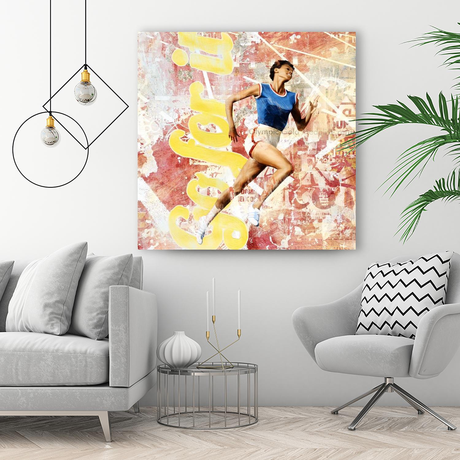 Go For It by THE Studio on GIANT ART - pink typography running