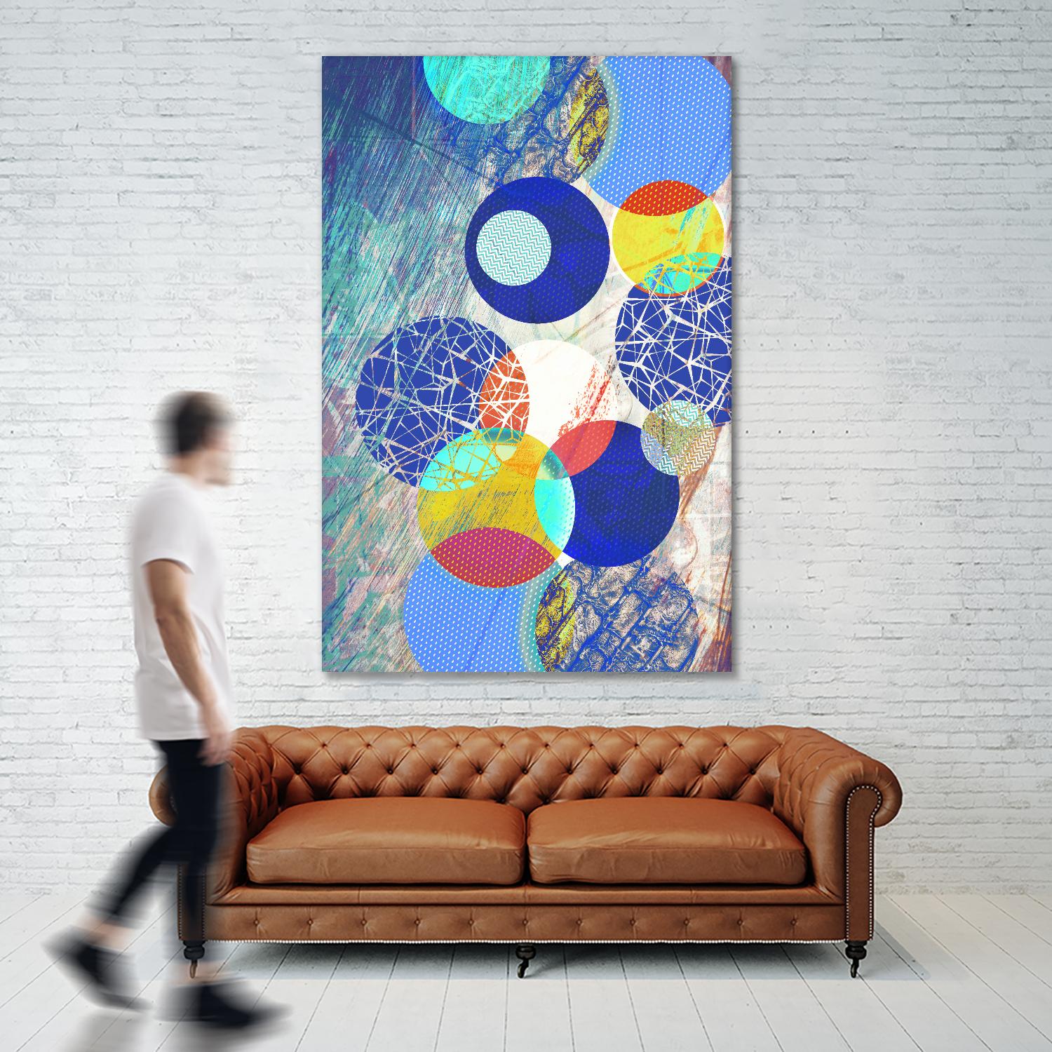 Patterned Circles 1 by THE Studio on GIANT ART - red abstract