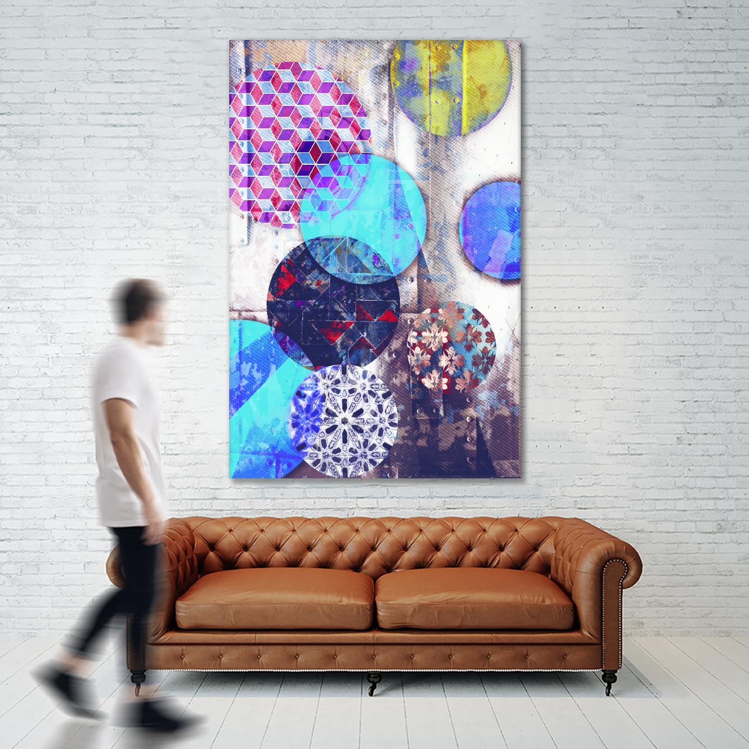 Patterned Circles 2 by THE Studio on GIANT ART - brown abstract