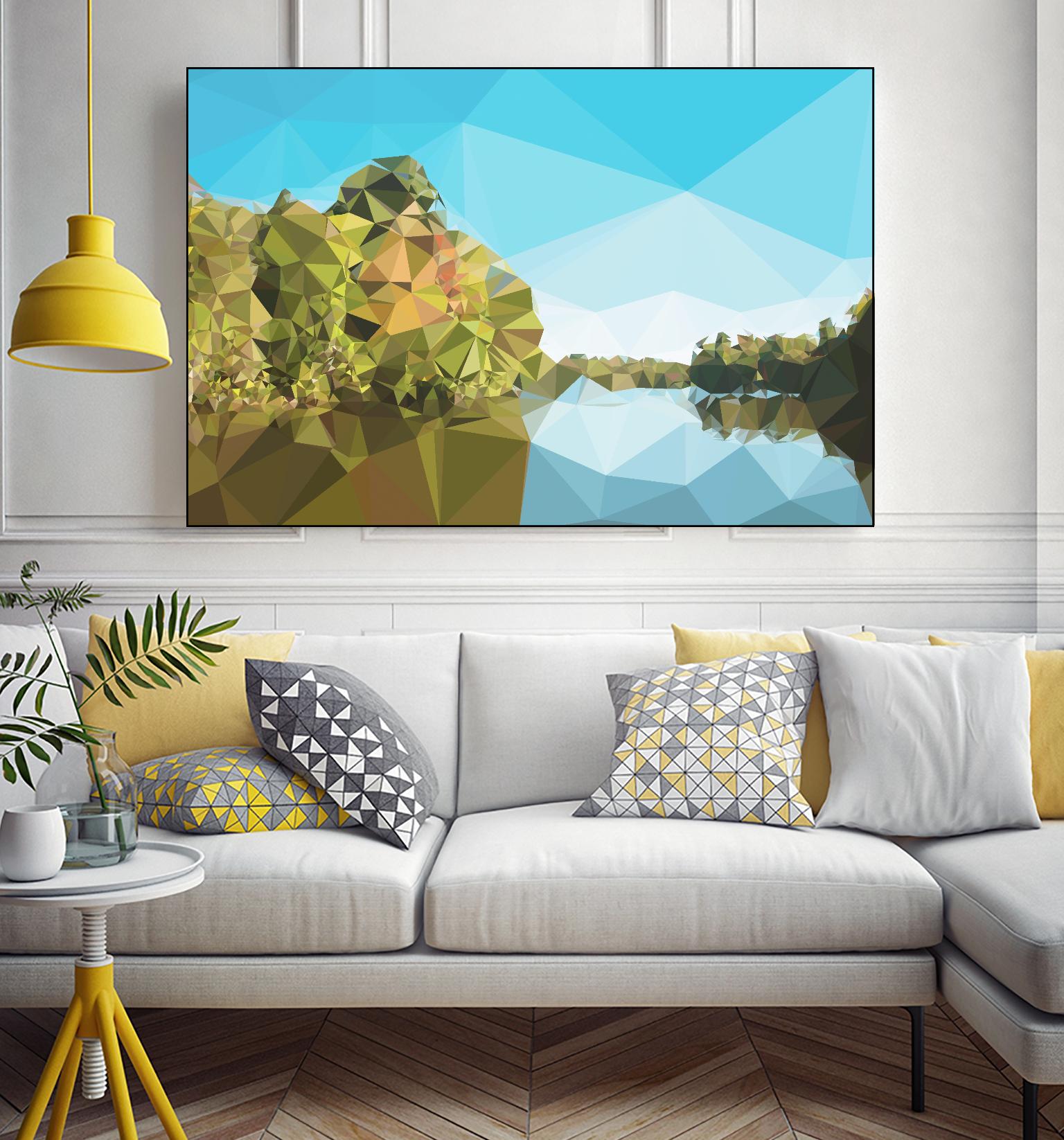 Fractal Lakeside by THE Studio on GIANT ART - green landscape