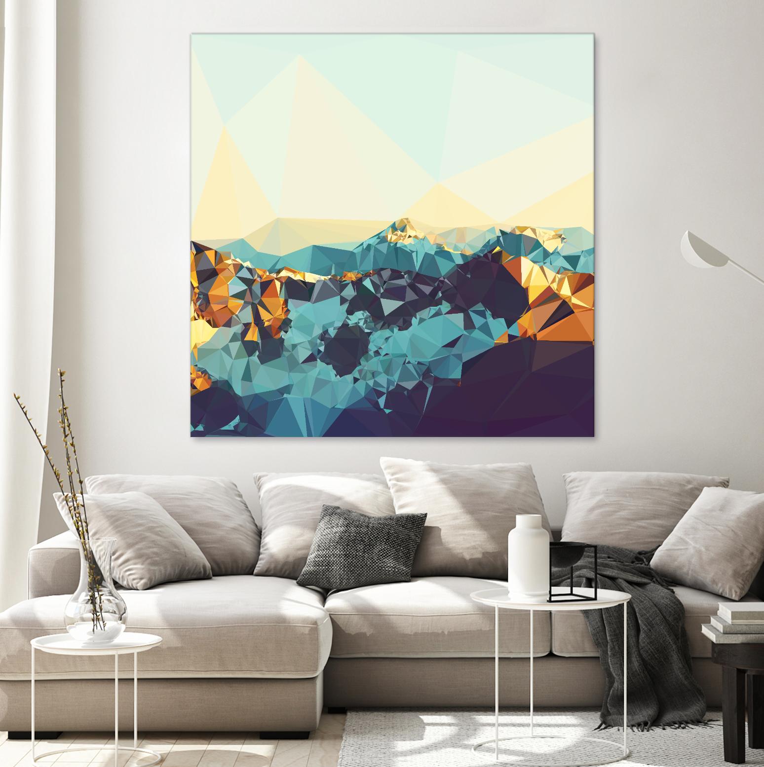 Fractal Mountain Sunset by THE Studio on GIANT ART - brown contemporary