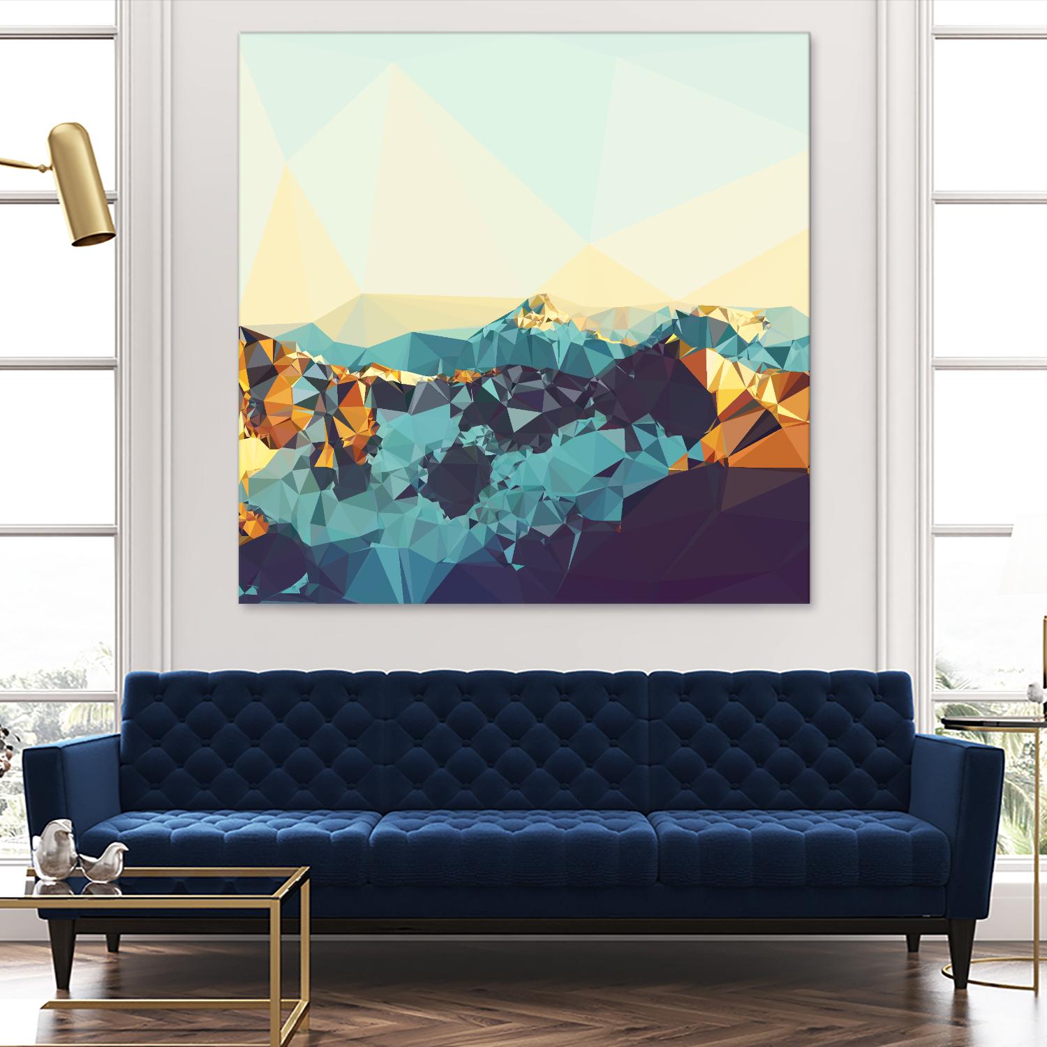 Fractal Mountain Sunset by THE Studio on GIANT ART - brown contemporary