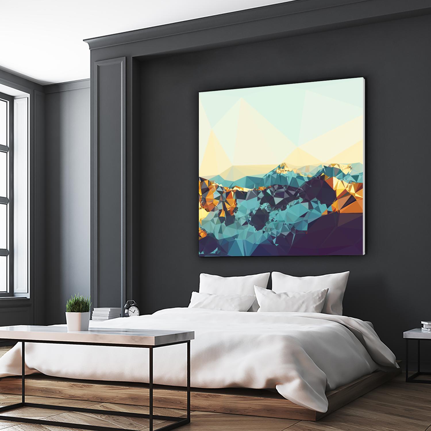 Fractal Mountain Sunset by THE Studio on GIANT ART - brown contemporary