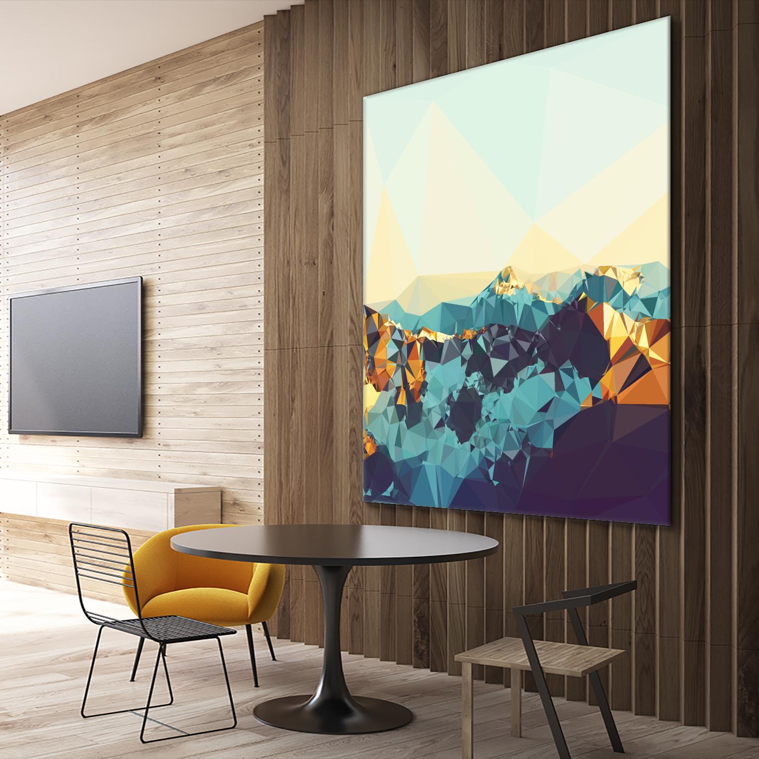 Fractal Mountain Sunset by THE Studio on GIANT ART - brown contemporary