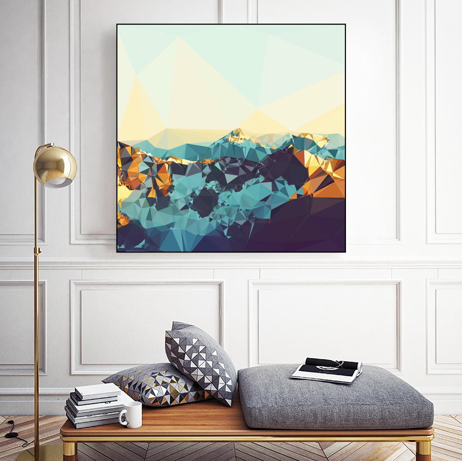 Fractal Mountain Sunset by THE Studio on GIANT ART - brown contemporary