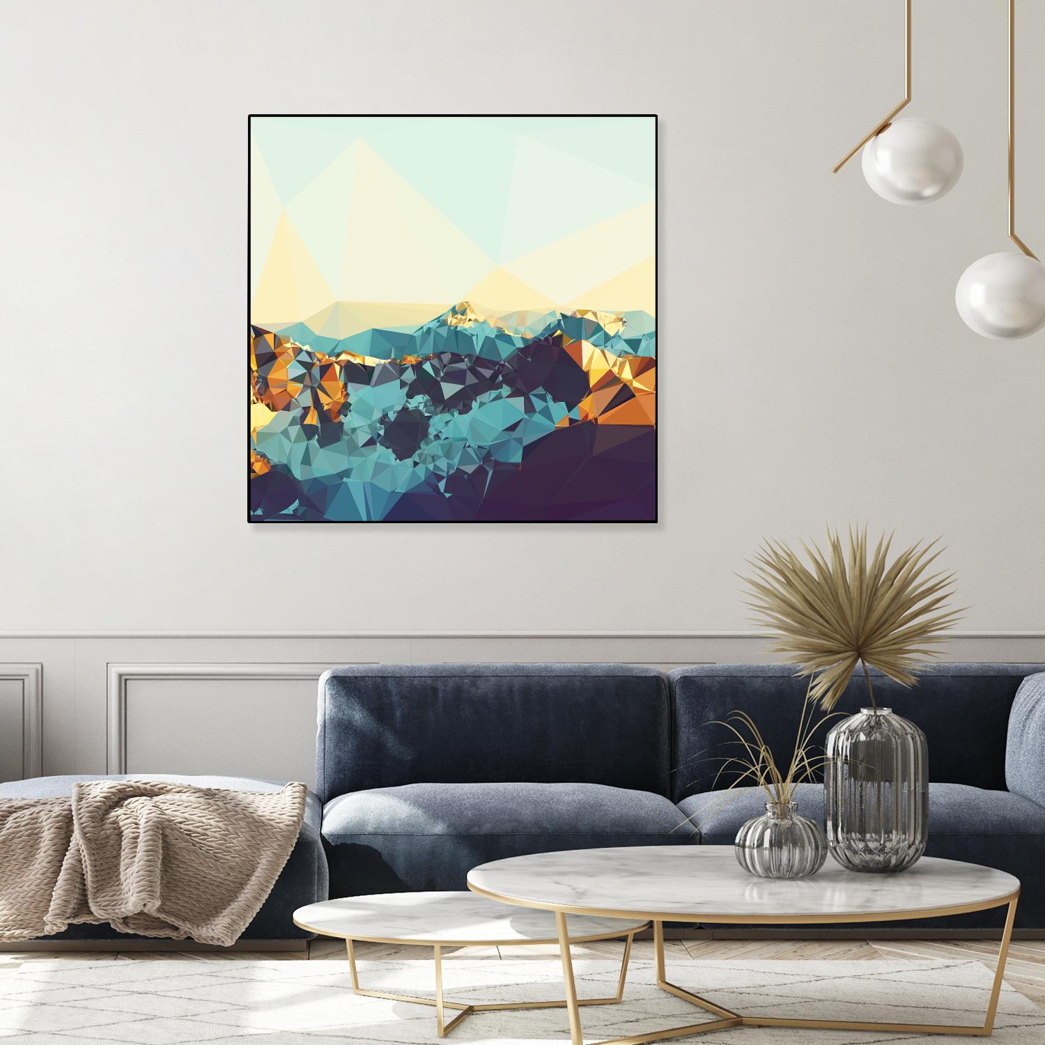 Fractal Mountain Sunset by THE Studio on GIANT ART - brown contemporary