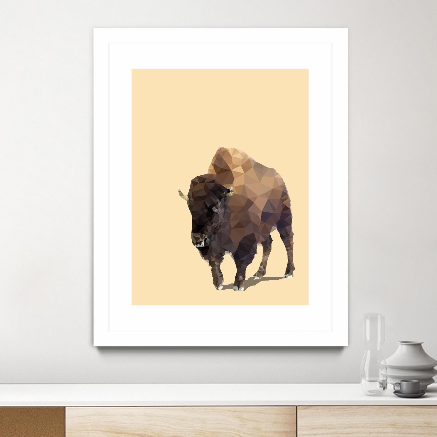 Fractal Bison by THE Studio on GIANT ART - black animal bison